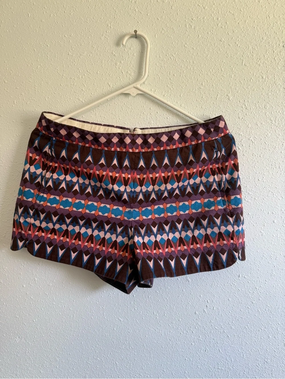 J. Crew Purple Multicolor Patterned High-Rise Shorts